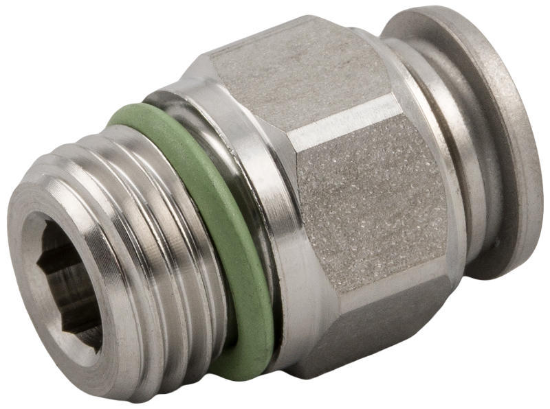 意大利安耐AIGNEP 不锈钢316L食品级外直螺纹直通快插接头 60020