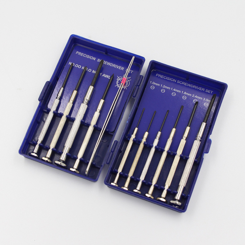 长城精工批发11件一字十字梅花螺丝刀旋具套装组合钟表仪器维修用