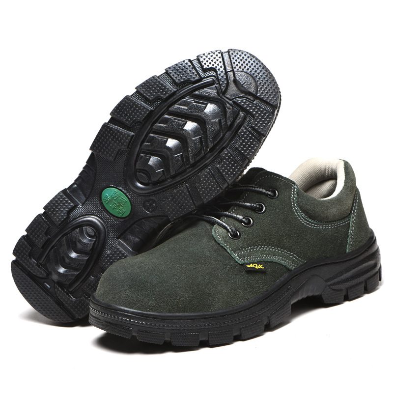Manufacturer wholesale labor protection shoes, anti-smash, anti-puncture, safety protective work shoes, lightweight cowhide welding old safety shoes for construction site