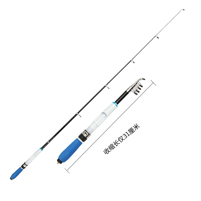 Varilla de mar corta transfronteriza Mini varilla de mar pequeña 1,0 m varilla de Río 2,1 m 2,3 M fábrica al por mayor de vidrio FRP caña de pescar