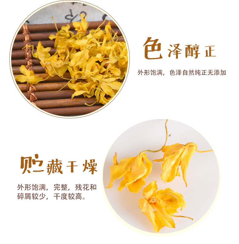 Gu Chui Shi Hu Flowers (Dendrobium chrysotoxum) — Dried Yunnan Dendrobium Flowers for Tea & Cooking key features