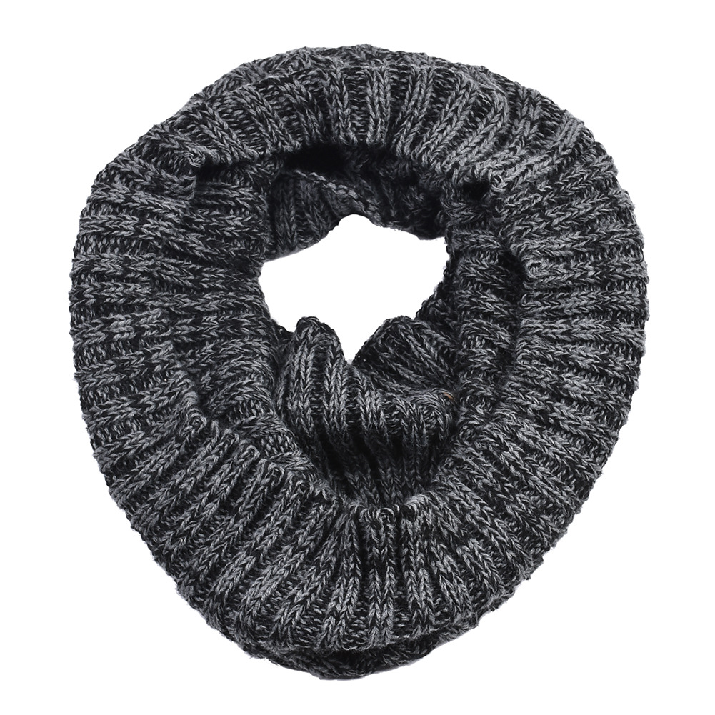 Unisex Men's knitted double layer bib warm variable neck set men's wool unlimited scarf_voghion.com