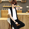 new pattern summer Vest Cardigan coat leisure time personality Korean Edition Self cultivation T-shirt men's wear fashion direct deal