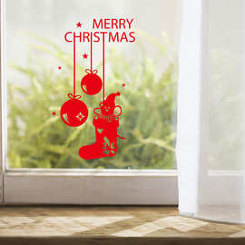 外贸新款圣诞礼物挂饰创意圣诞雪人吊饰墙贴店铺橱窗墙贴纸SD011P