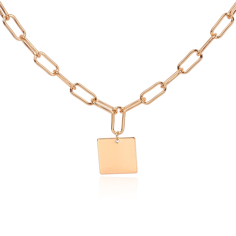 28g Weight Necklace Classification Wedding, Travel Occasion Women'S Gender Gold, Silver Color Hot Selling Fashion Square  Necklace Wholesale 6