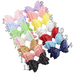 Amazon New Hot Sale Children Shiny Gold Powder Dovetail Bow Hairpin Cute Angel Sequin Hairpin 9cm