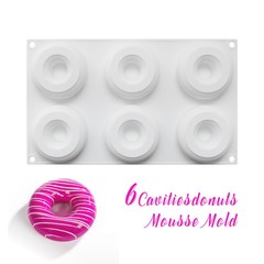 Amazon 6-in-a-Row Silicone Donut Mold DIY French Mousse Cake DIY Baking Tools