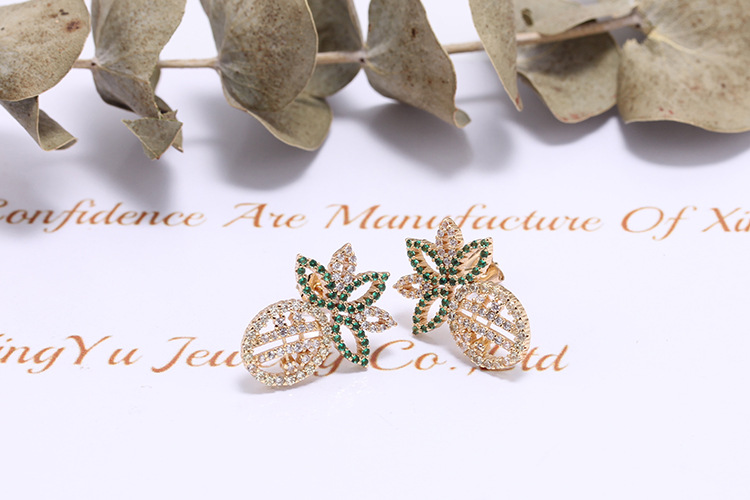 Boucles D&#39;oreilles Ananas Zircon Mode En Gros display picture 2