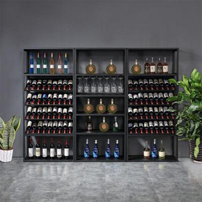 简约现代铁艺酒柜 西餐厅酒吧红酒展示酒柜 客厅多功能实用红酒柜|ms