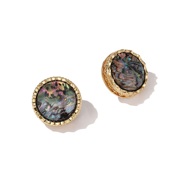 韩牌热销款鲍鱼贝壳耳饰真金电镀铜材质耳环创意时尚耳钉厂家直销