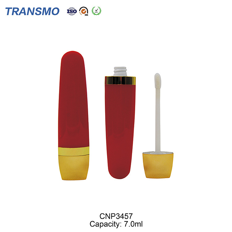 唇彩管唇釉管包材 7ml红色异形注塑唇彩管空管 可定制 厂家直销