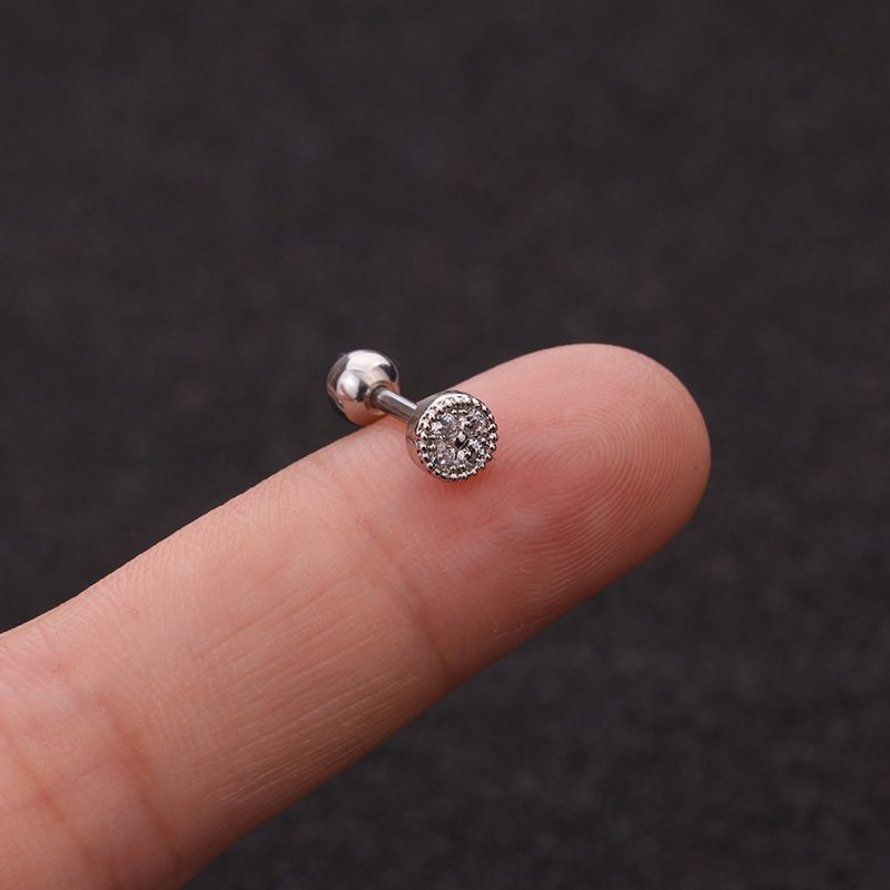 Fashion new zircon flower love bowknot screw alloy ear bone nails