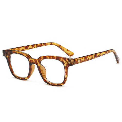 Olayo  New Transparent Pink Retro Beige Anti-blue Light Eyeglass Frame for Men and Women Non-prescription