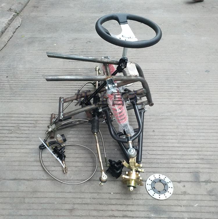 Four-wheel kart modification accessories electric steering wheel ATV front axle steering brake drive suspension assembly