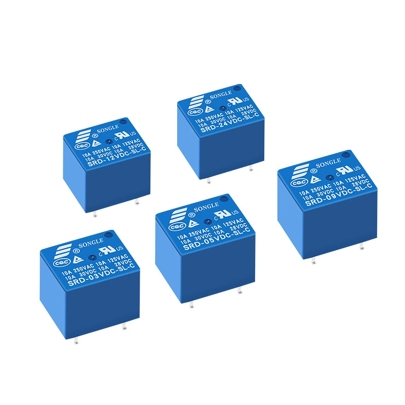 Пускатель Songle SRD-12VDC-SL-C с набором 5 контактов преобразование 10A250VAC HF3FF-5VDC-1ZS