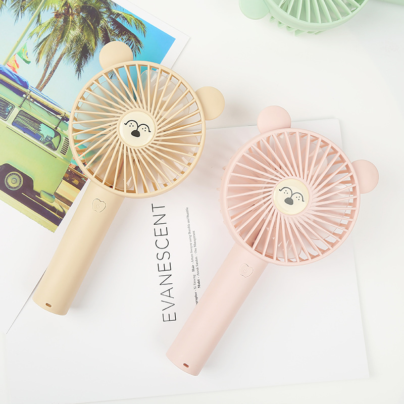 usb迷你大容量可充电便捷手持网红可爱小熊随身静音大风力小风扇|ms