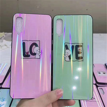 适用各品牌二合一TPU PC凹槽钻石纹玻璃壳滴胶彩绘时尚手机壳之六