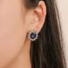 Necklace, chain, set, jewelry solar-powered, zirconium, earrings, sapphire pendant, suitable for import