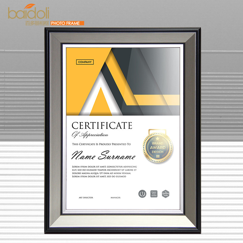 Annual meeting Honor Certificate authorization award frame photo frame table 8 inch 12 inch A4 simple children's picture frame 10 inch wall hanging