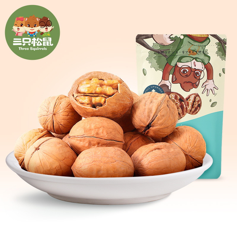 【三只松鼠_纸皮核桃120g】零食坚果炒货特产干果薄皮大个原味