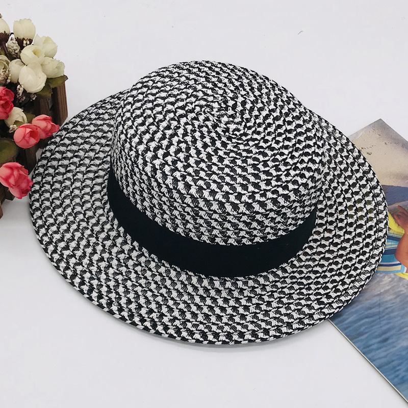 Women's Elegant Checkered Flat Eaves Floppy Hat display picture 7