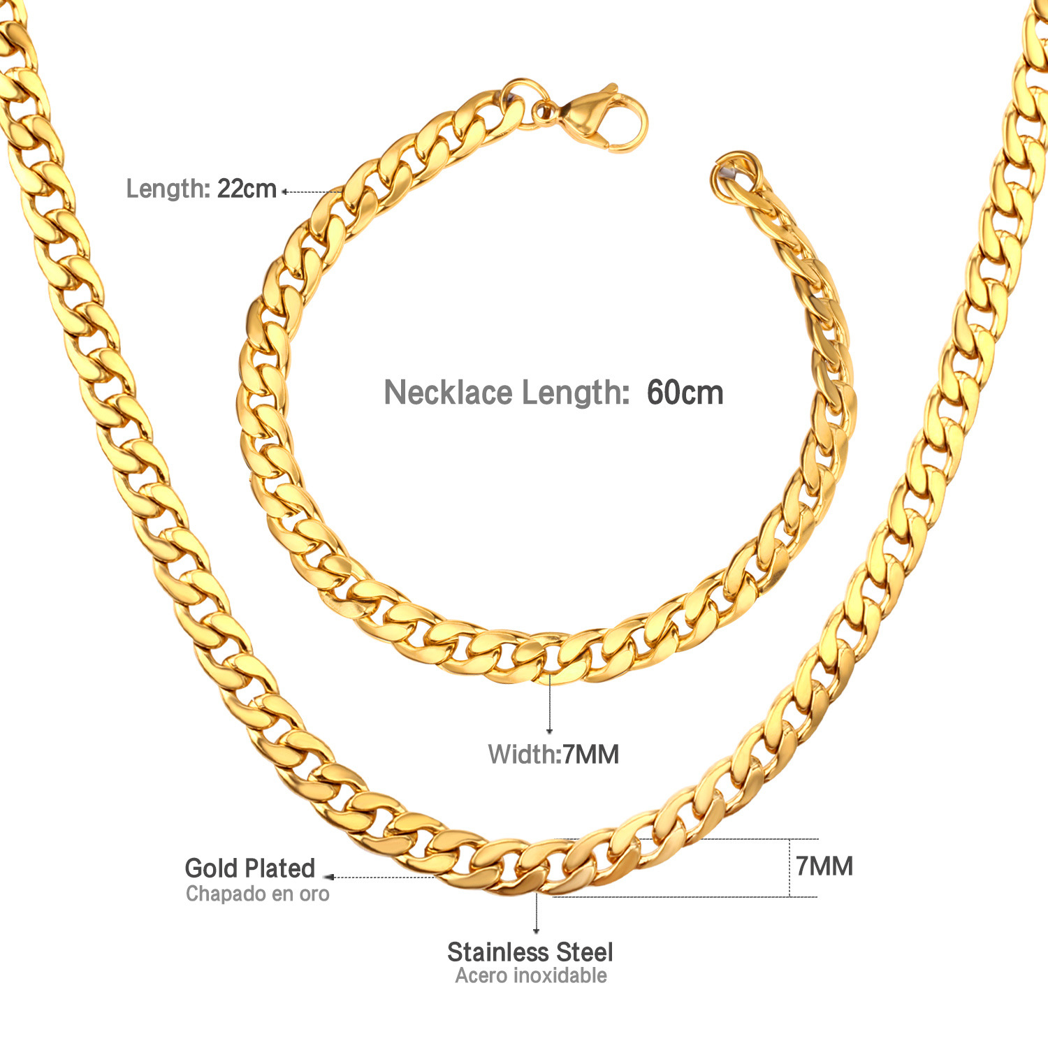 51g Weight Bracelets, Necklace Classification Necklace + Jewelry Quantity Simple Style Solid Color Stainless Steel Plating Bracelets Necklace