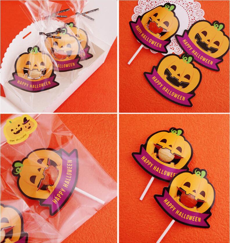 Halloween Citrouille Papier Fête Cartes De Décoration De Bonbons 50 Pièces display picture 4