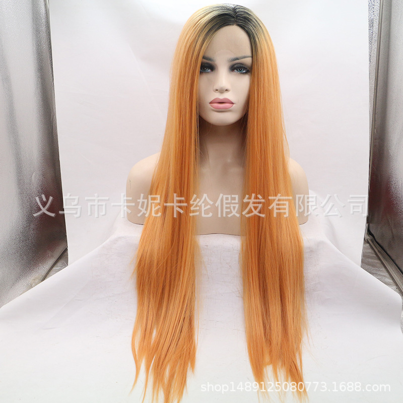 Peluca de encaje pelo largo y liso