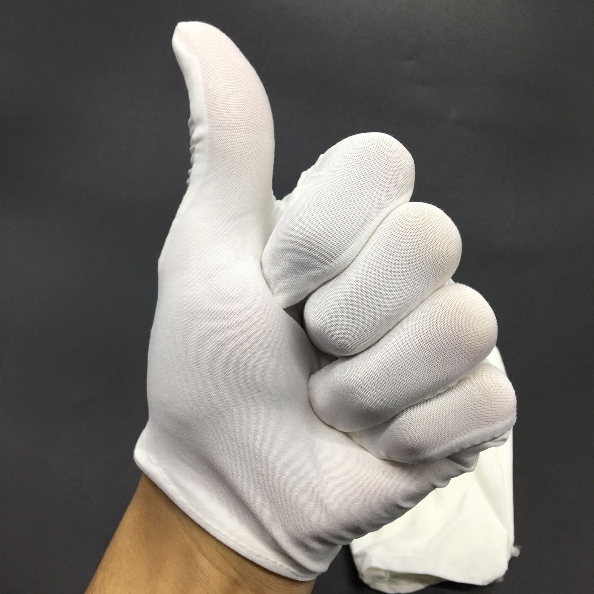 批发白色作业涤纶手套防滑吸汗工作防护手套无尘阅兵礼仪劳保手套