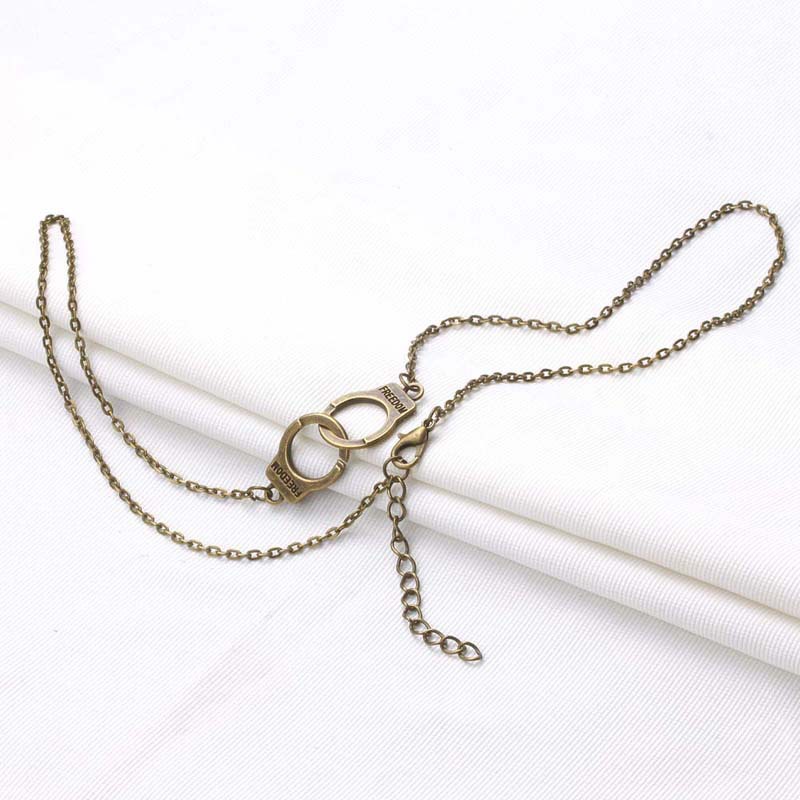 Fashion Handcuffs Alloy Plating Couple Necklace 1 Piece
