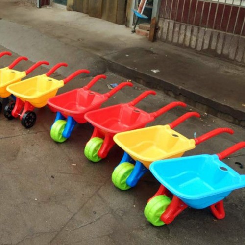Children's sand toy dump truck with single or dual wheels, plastic hand-pushed cart for kindergarten outdoor play, large engineering vehicle