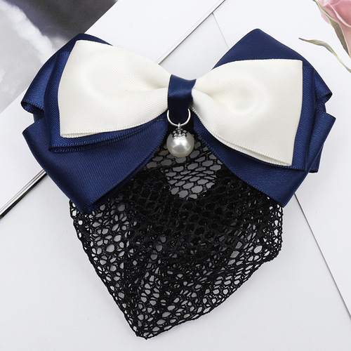 Nurse Headband Professional Hair Net Accessory Flight Attendant Nurse Hair Net Work Hair Net Hair Clip Bow Tie Hairpin Half Updo Headband