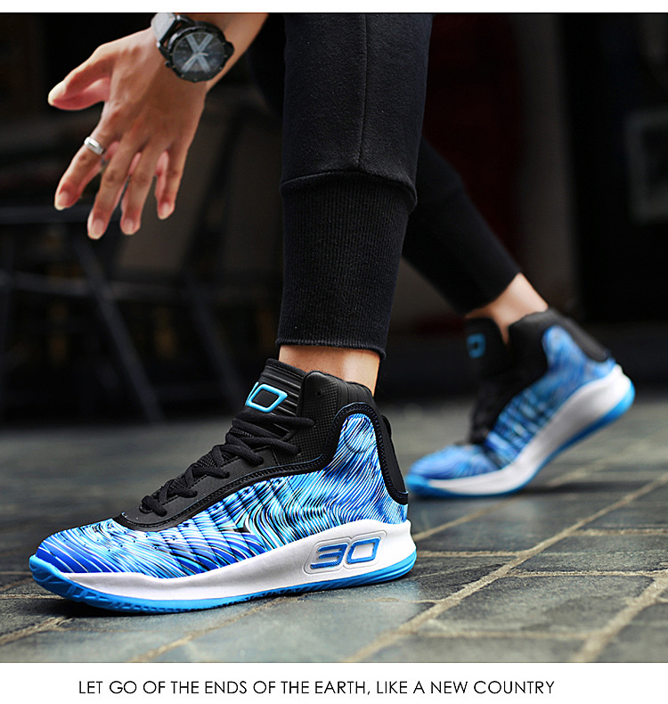 Buty do koszykówki, wysokie buty bojowe męskie, oddychające młodzieżowe buty sportowe na wiosnę i jesień_voghion.com