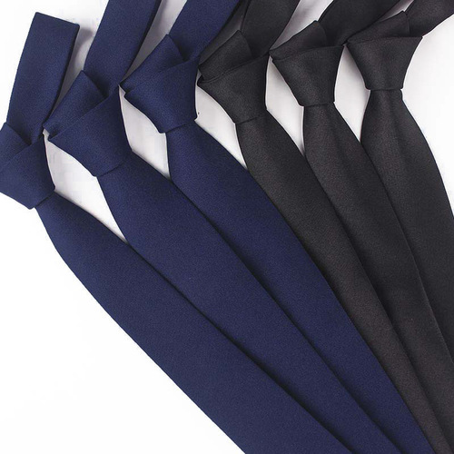 Men's black tie solid navy blue security tie gabardine extended tie low price wholesale