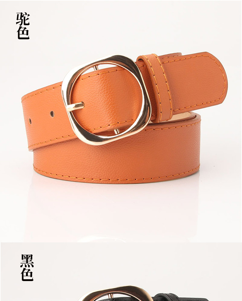 Korean Style Simple Lychee Pattern Pu Belt display picture 2