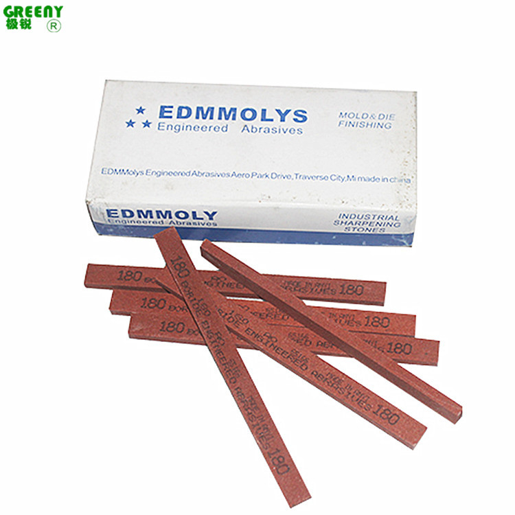 红油石条150X12X6 180# 高品质扁方小油石 络刚玉油石 模具油石