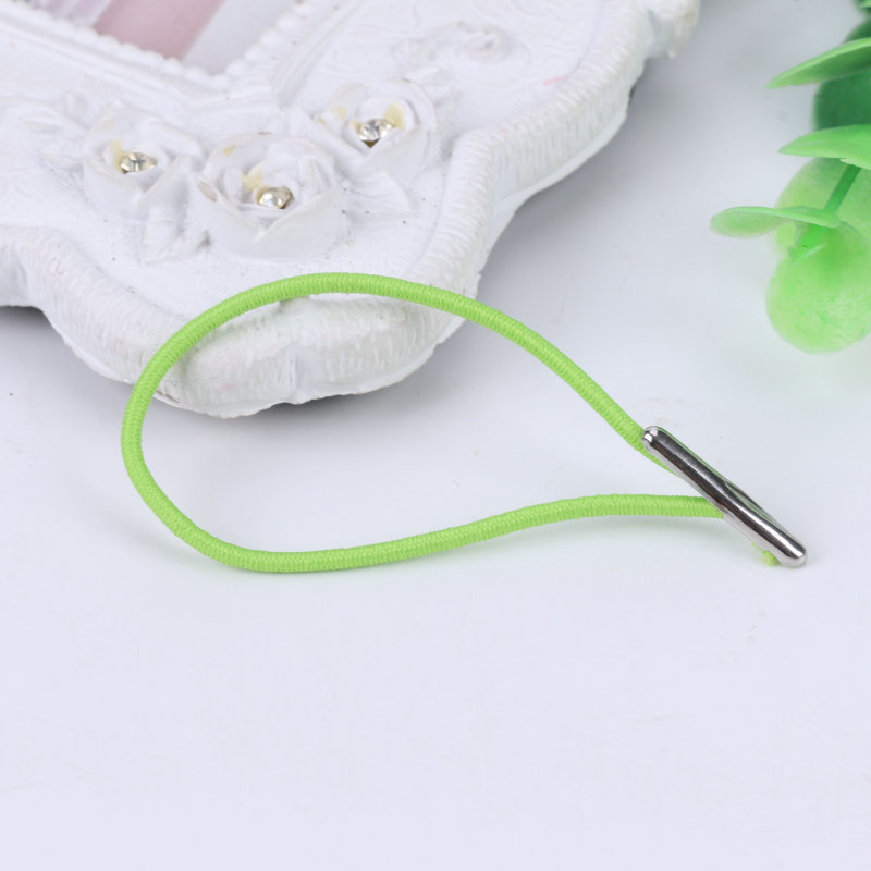 厂家批发铁头松紧绳半包头松紧带绳铁扣用于笔类包装绳扣