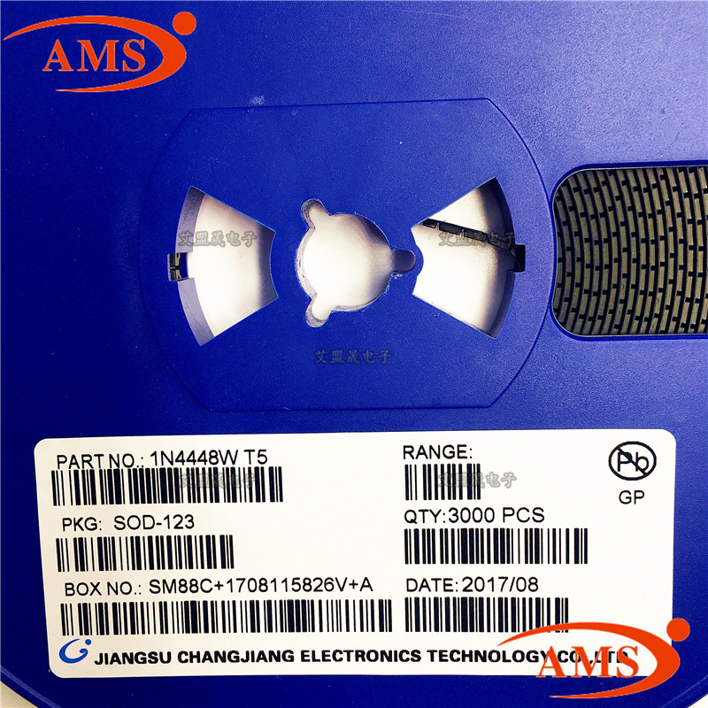 1N4448W 丝印:T5 SOD-123 CJ/长电 贴片二极管晶体管 全新现货