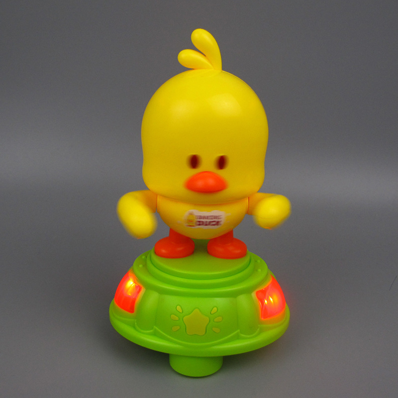 Douyin mismo estilo pequeño lindo pato cantando bailando luz universal giratoria eléctrica muñeca puesto Venta caliente juguetes educativos