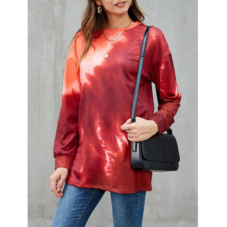 loose round neck long-sleeved printed sweater NSKX10155