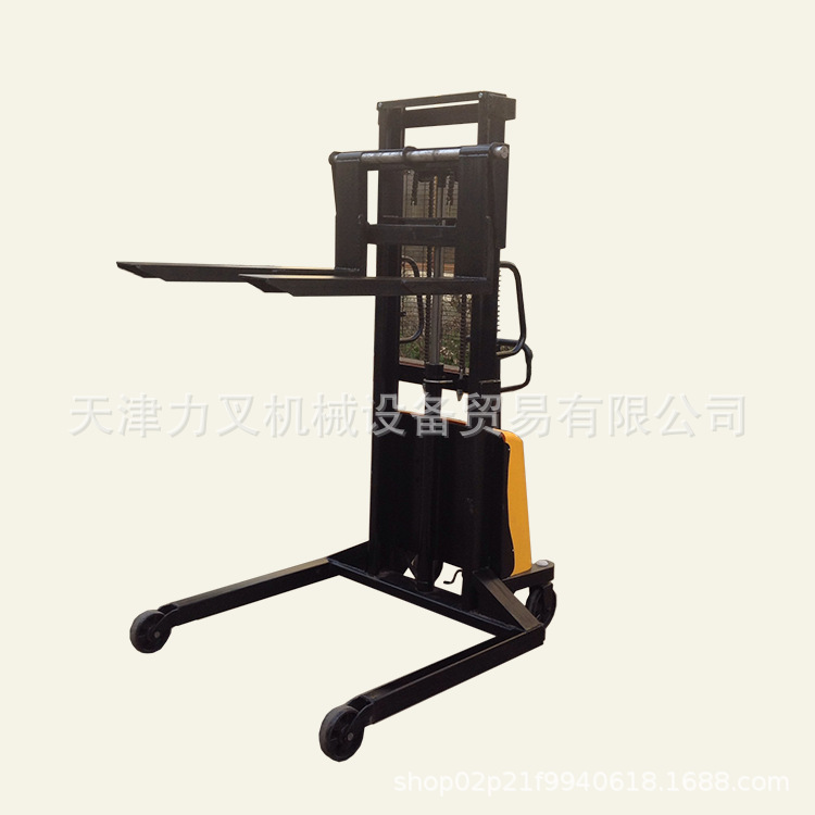 1/1.5/2吨电瓶铲车托盘装卸车 电动举高车 宽叉脚电动升降铲车