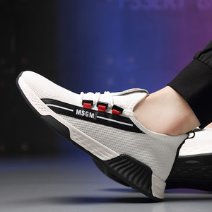夏季新款小白鞋男士透气运动鞋内增高单鞋飞织休闲鞋厂家一件代发