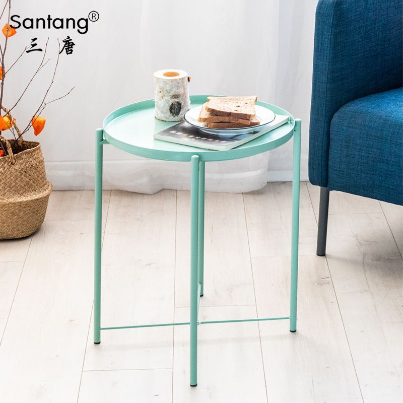 San Tang Nordic Balcony Railway Art Bian several round table red INS wind small apartment round table tea table head table
