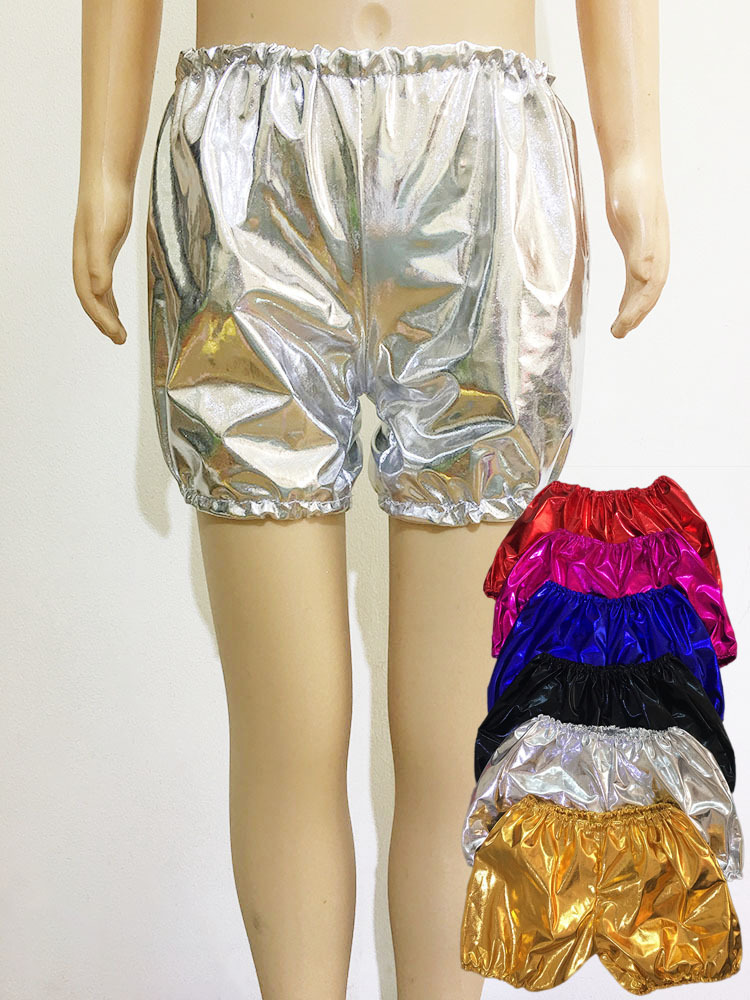Stage costume Boy girl Chorus Gilding Easy lantern shorts dance Hot pants Chao Po Bright surface trousers