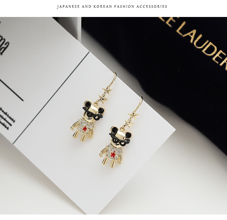 New Year Eyes And Mouse Earrings Fashion Wild Micro Diamond Cute Earrings display picture 8