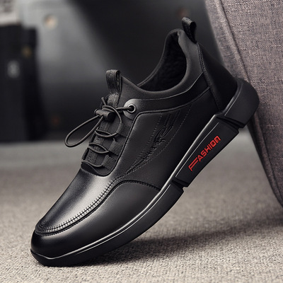 2020 Spring new pattern leather shoes Casual shoes Korean Edition fashion Single shoes Flat bottom Lazy shoes Increase 6CM Shoes tide