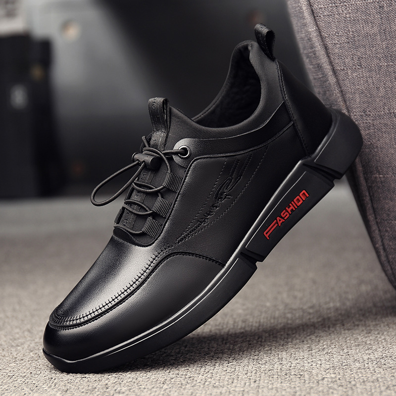 2020 Spring new pattern leather shoes Casual shoes Korean Edition fashion Single shoes Flat bottom Lazy shoes Increase 6CM Shoes tide