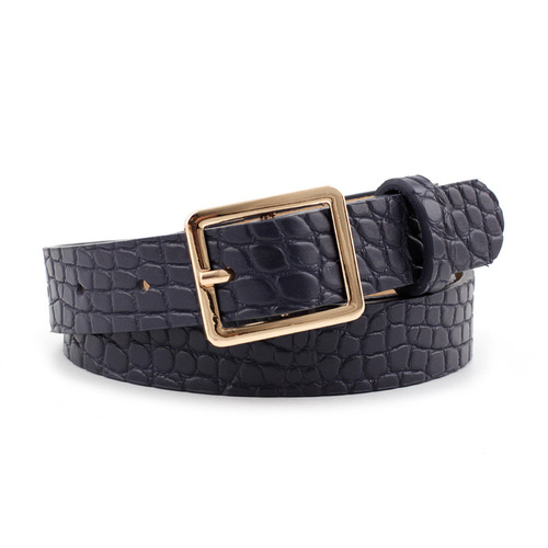 Foreign trade belt women's style French retro decorative Japanese buckle personalized stone pattern belt for women wholesale