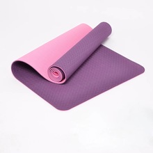 tpe瑜伽墊 橡膠雙層雙色雙層6mm 可折疊家用健身地毯