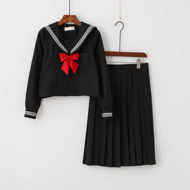 Новая базовая модель JK-униформа Diablo Girl Water Hand Hands College Fenghei Black три промежуточных комплекса униформ